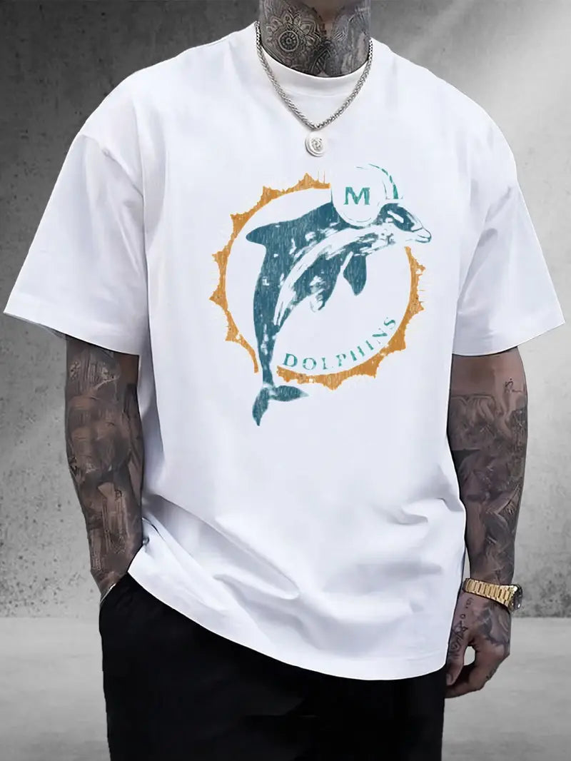 Men's Printed T-Shirt Miami football Design | Perfect for Sports Fans | 100% Cotton, Unisex Fit