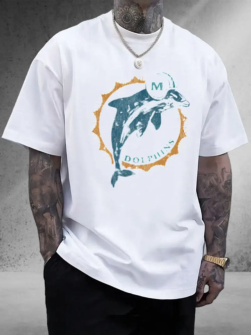 Men's Printed T-Shirt Miami football Design | Perfect for Sports Fans | 100% Cotton, Unisex Fit
